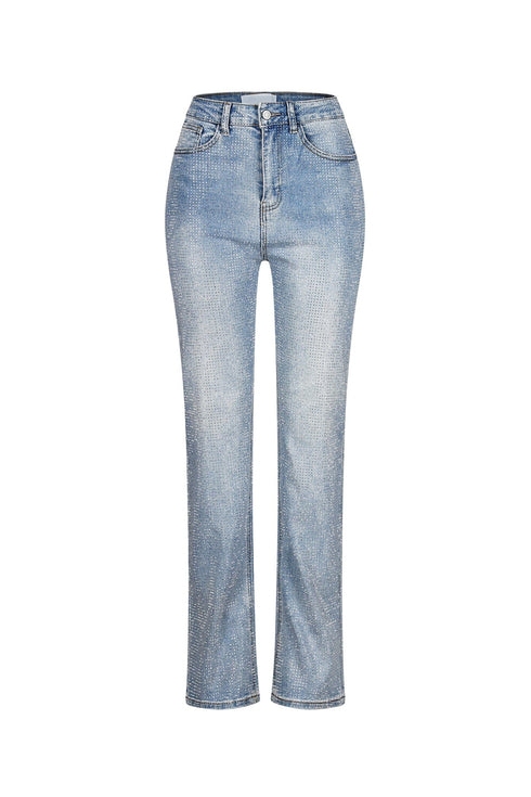 Better Attitude Rhinestone Straight Jeans